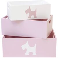 Dog set 3 cajas de madera 15x40x28/13x35x23/11x30x18cm