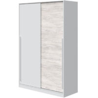 Guardaroba 2 Ante - Armadio Camera da Letto Bianco Anticato 50x200h cm