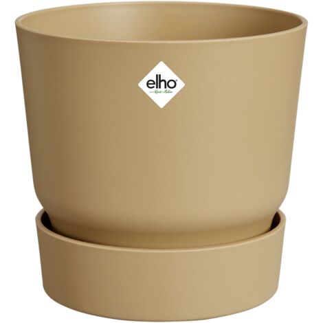 Elho Greenville Rond 14 - Beige - Ø 14 x H 13 cm - extérieur - 100% recyclé