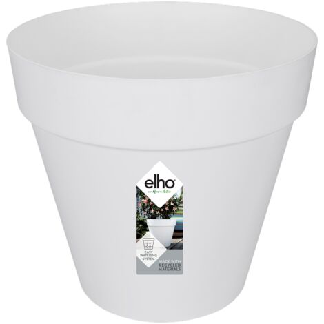 Elho Loft Urban Rond 20 - Blanc - L 19 x B 19.3 x H 18 cm - extérieur - 100% recyclé