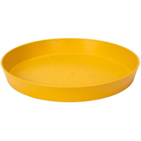ELHO Soucoupe ronde Loft Urban 24 - Extérieur - Ø 24,5 x H 3,3 cm - Jaune ocre