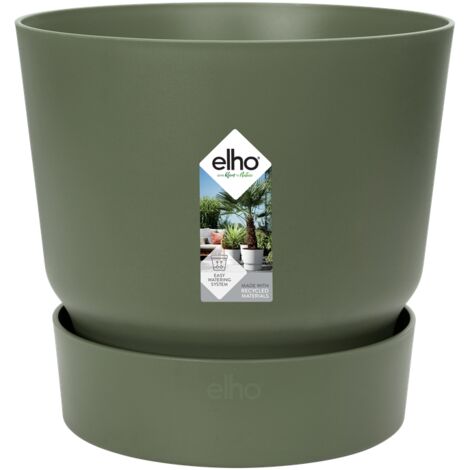 Elho Greenville Rond 14 - Vert - Ø 14 x H 13 cm - extérieur - 100% recyclé