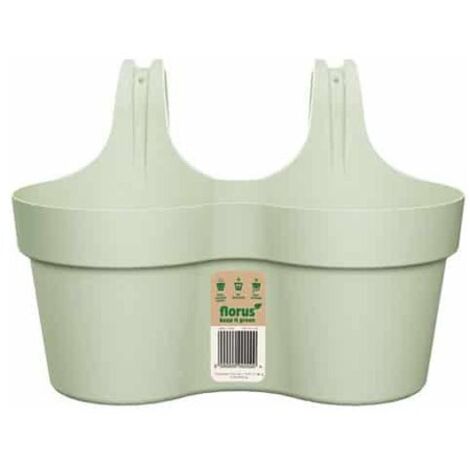 DUO DE JARDINIÈRES DE BALCON VERT MENTHE 30X30 CM - 1004633