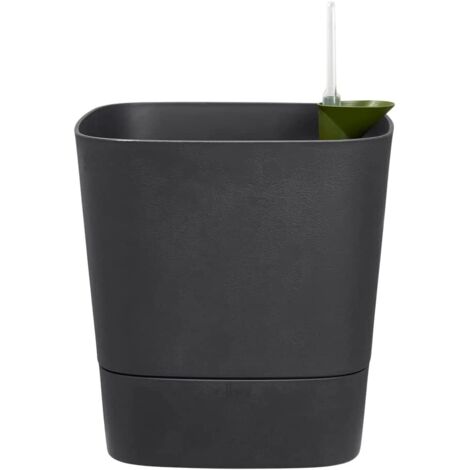 ELHO - Pot de fleurs - Greensense Aqua Care Carre 30 - Gris Charbon - Interieur/exterieur - O 29.5 x H 30.2 cm (1/5)