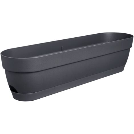 Elho Vibia Campana Balconnière 70 - Noir - L 69 x B 18.2 x H 17 cm - Balcon - 100% recyclé