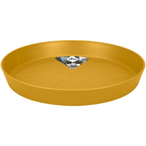 Elho Loft Urban Soucoupe Ronde 24 - Jaune - L 24 x B 24.2 x H 3 cm - extérieuraccessoires - 100% recyclé