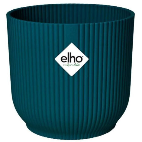 ELHO Pot de fleurs Rond Vibes Fold - Plastique - Ø29,5 X h 27,2 cm - Bleu foncé (1/5)