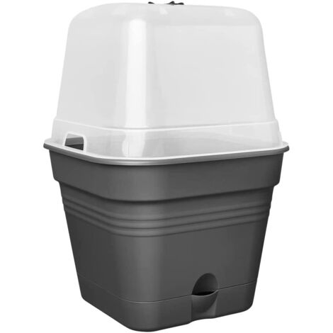 Pot De Culture Kit Green Basics Carré 25cm Living Noir - Elho (1/5)