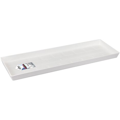 Elho Loft Urban Balconnière Soucoupe 50 - Blanc - L 47 x B 15.3 x H 3 cm - extérieuraccessoires - 100% recyclé