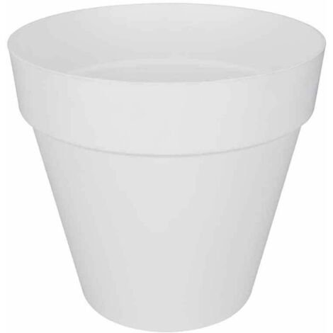 Pot de fleurs rond Loft Urban avec roues Ø 60 x H.53 cm - Blanc