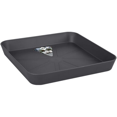 Elho Loft Urban Soucoupe Carrée 22 - Noir - L 23 x B 22.5 x H 3 cm - extérieuraccessoires - 100% recyclé