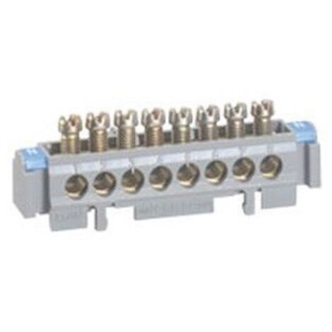 Legrand – Bornier de raccordement électrique 8 connexions 1,5 à 16 mm² – Capacité 100 A à 400 V – Fixation sur rail – 4822 - 8X16MM2 (1/3)