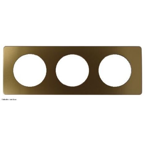 Plaque Legrand 3 postes CP1603 – Aluminium durable – Finition bronze satinée – Installation horizontale/verticale – Compatible Céliane