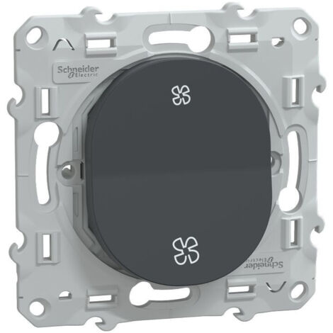 Schneider Electric – Poussoir VMC anthracite – Fixation par vis – 10 AX 250 V CA – Indice IP21 – S340236