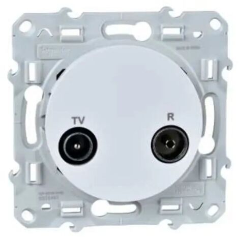 Odace, prise TV/FM Blanc, individuelle, à vis (S520451) (1/3)