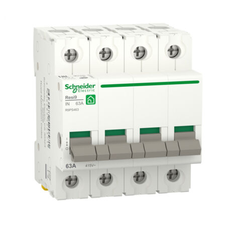 Schneider Electric – Interrupteur-sectionneur 4P 63A – Tension d'isolement 500V CA – Alimentation par le bas – Normes EN/CEI 60669-2-4 (1/3)
