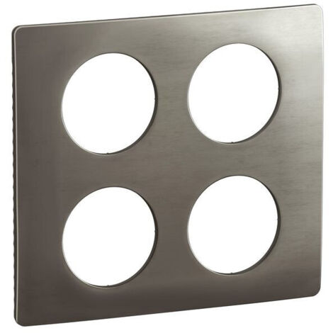 Plaque de finition Céliane 2x2 postes - Acier Satiné (CP1809) (1/2)