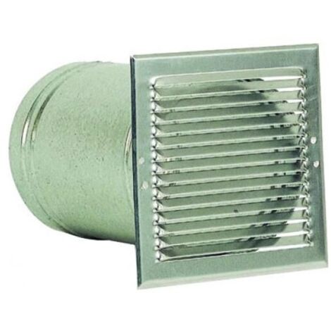 Atlantic – Entrée/sortie d'air murale 200 mm – Grille à auvents en aluminium – Épaisseur manchon télescopique 25 cm – Pour VMC collectifs (1/4)