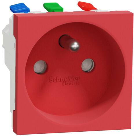 prise de courant - 2p+t - bornes auto - rouge - schneider electric nu305903 (1/5)