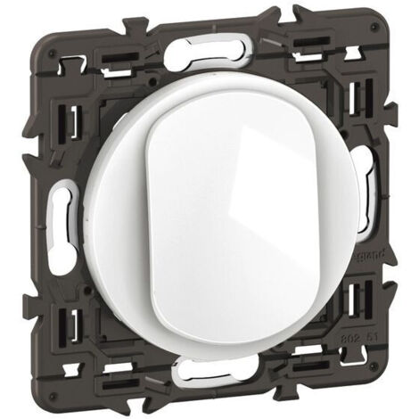 Poussoir inverseur Céliane contact NO+NF 6A - prémonté Blanc (CC0031) (1/3)