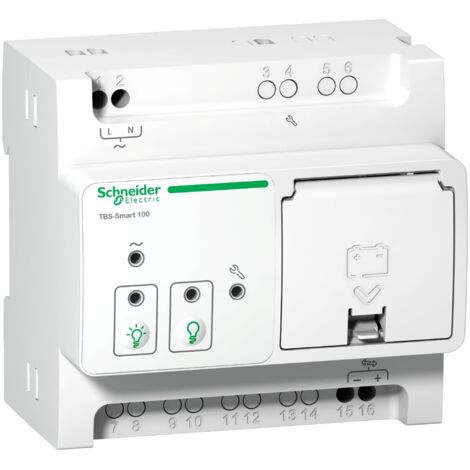 Schneider Electric – Télécommande Exiway Smart 100 blocs – Tension 230V CA – Puissance 2VA – Temps de charge 24H – Pour systèmes de sécurité incendie