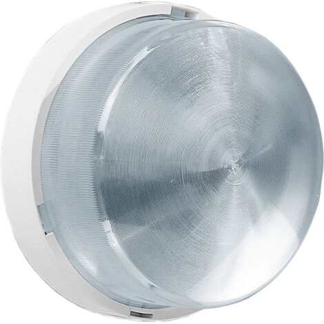 L'Ebenoid – Hublot 62 rond E27 blanc – Plafonnier d'extérieur en polycarbonate – Indice de protection IP65 – 77764 (1/9)