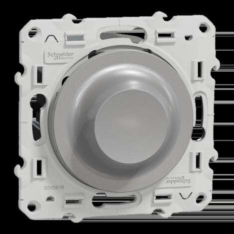 Odace - Variateur de lumière universel en 2 ou 3 fils 3W 100W(Led) - Aluminium (S530519) (1/2)