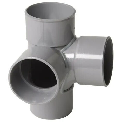 Nicoll – Culotte double équerre PVC 87°30 – Raccord mâle/femelle à coller – Diamètre 100mm – Pour évacuation eaux usées (1/4)