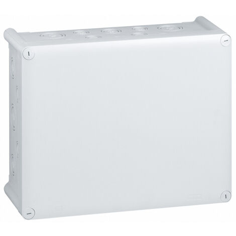 Legrand – Boîte de dérivation étanche rectangulaire IP55 – 310mm x 240mm x 124mm – 2 entrées défonçables pour presse-étoupe ISO20 – IK07