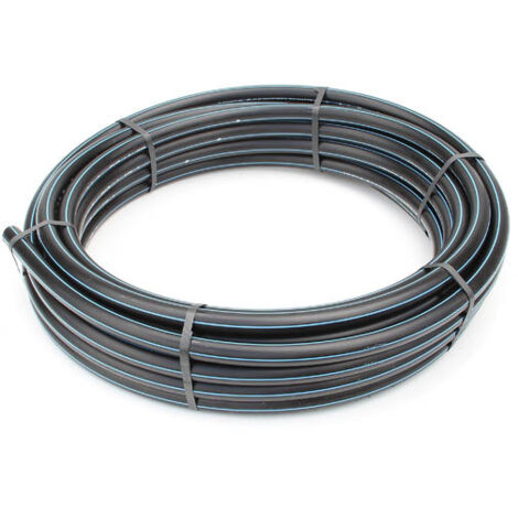 Tube polyéthylène HD bande bleue Ø32mm – Longueur 25m – Pression 16 bars – Flexibilité optimale pour réseaux d'eau potable