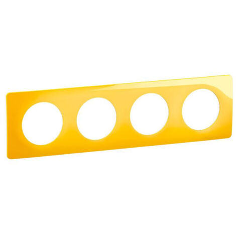 Plaque de finition Céliane 4 postes - Jaune Safran (CP0404) (1/2)