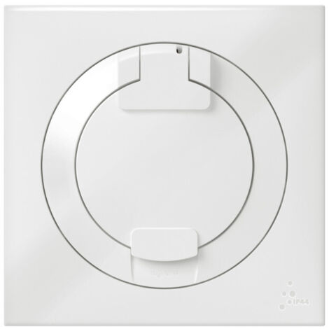 Legrand – Prise de courant 2P + T à puits 16 A – Griffes et plaque de finition – Blanc – Pour installations électriques en intérieur