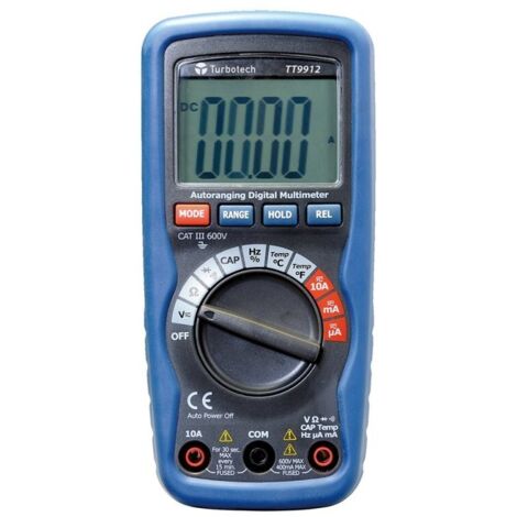 Turbotronic TT9912 Multimètre numErique VCA VCC ACA ACC Capa Freq R Diode Buzzer °C cat III 600V (1/4)