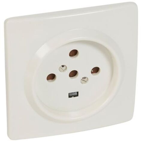 Legrand 055457 Socle 3P+N+T à vis avec éclips de protection dimensions 95x95mm