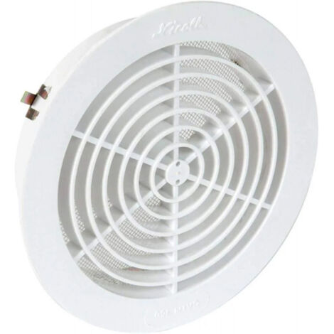 Nicoll – Grille aération VMC ronde 180mm – Moustiquaire intégrée pour tube 160mm – Résine synthétique durable – Montage à clipser (1/5)