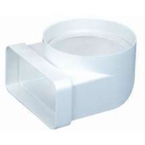 Atlantic – Coude mixte vertical 55x110mm en PVC auto-extinguible 460004 – Raccord VMC 90° pour conduits rectangulaires et circulaires (1/3)