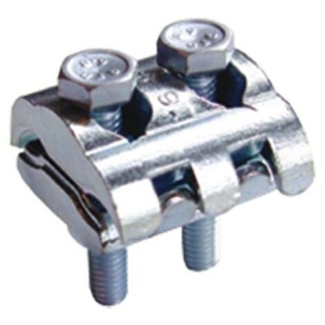 Klauke – Raccord à griffes pour câbles cuivre 2x10mm² à 2x50mm² – Serrage par bride et étrier réversible – Laiton étamé pour terre