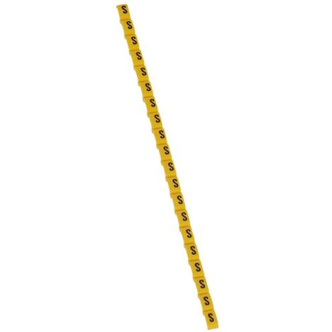 600 Repères Duplix lettre majuscule S noire sur fond jaune LEGRAND 038428 (1/2)
