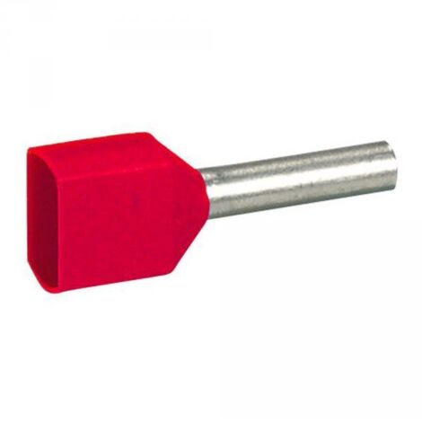 embout de cablage 2 x 1 mm2 - rouge - legrand starfix - lot de 100 (1/2)