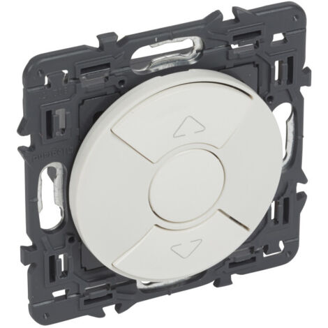 Legrand 067752 Poussoir pour volets roulants Céliane avec enjoliveur blanc et support (1/3)