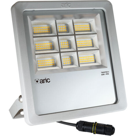 projecteur à led - aric twister 4 - 60w - 3000k - gris - aric 51663