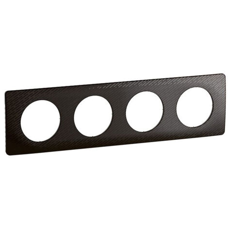 Plaque de finition Céliane 4 postes - Noir Météore (CP0704) (1/2)