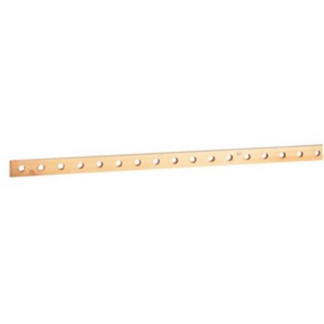 Barre cuivre plate rigide à trous taraudés section 25x5mm 330A ou 270A admissibles longueur 1750mm LEGRAND 037418 (1/4)
