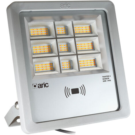 projecteur à led - aric twister 4 - 60w - 3cct - gris - détecteur aric 51692 (1/5)