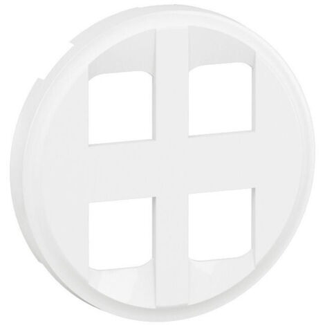 Enjoliveur prise quadruple RJ45 Céliane - Blanc (CB4348) (1/2)