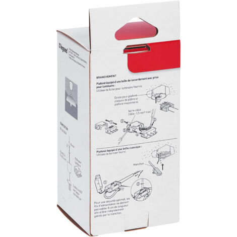 Legrand – Douille DCL E27 avec câble blanc 60 cm – Support jusqu'à 2 kg – Puissance 60 W en 230 V – Installation rapide et sécurisée (1/3)