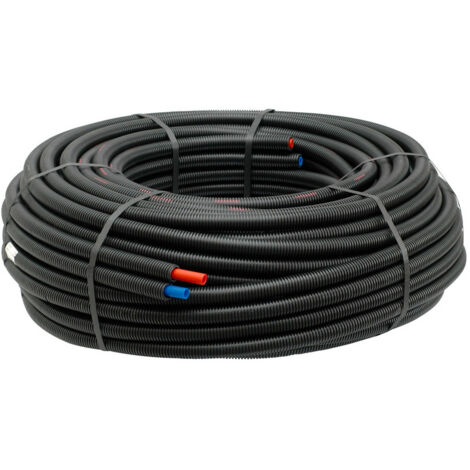 Pbtub – Tube PE prégainé duo Ø13x16 mm – Longueur 60 m – Pour installations plomberie et chauffage – Flexibilité pour divers projets (1/3)