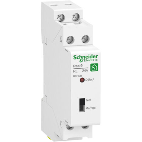 Schneider Electric – Relais inverseur pour VMC – 1P + N – Intensité 5A – Tension 250V CA 50Hz – Signalisation lampe rouge – Largeur 2 pas de 9mm