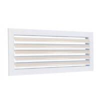 Atlantic – Grille aération VMC plafond 400x150mm – Aluminium laqué blanc – Montage facile par clips – Simple déflexion avec ailettes mobiles