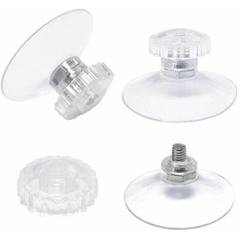 Ulisemlot de 30 Ventouses avec Filetage et écrous moletés Ø 45 mm, Transparentes, pour Voiture, Camping, vitre, Pare-Soleil (1/4)